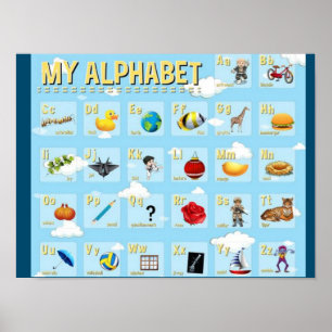 MEKIMI - Plakatdesign für englische Alphabete Poster