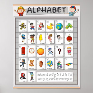 MEKIMI - Plakatdesign für englische Alphabete Poster