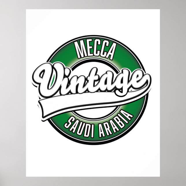 Mekka-Saudi-Arabinie-Vintages Logo Poster (Vorne)
