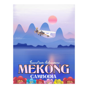 Mekong Fluss Kambodscha Urlaubs Poster