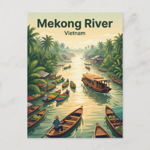 Mekong Flussdelta Kreuzfahrt Vietnam Postkarte