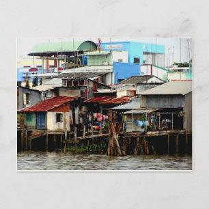 Mekong River Houses Postkarte