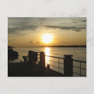 Mekong River Sunset ... Nong Khai, Isaan, Thailand Postkarte