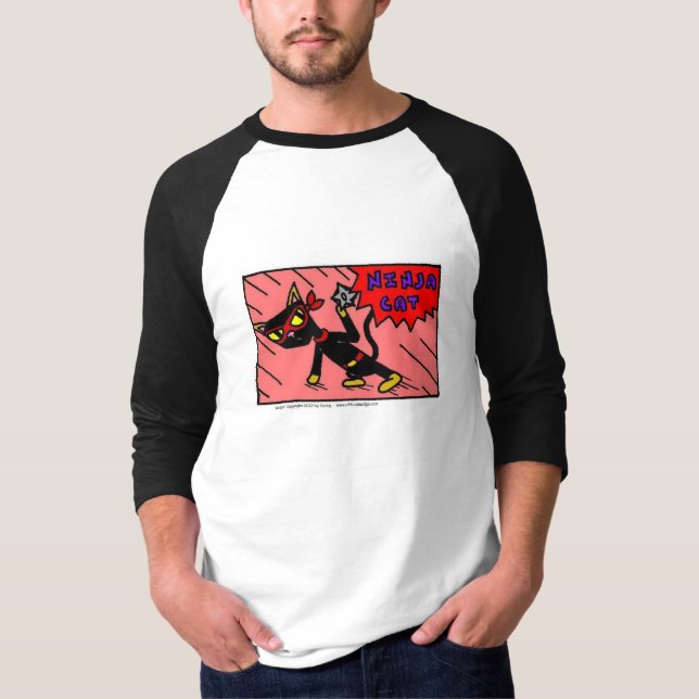 Mel NINJA CAT Mens Raglan T - Shirt (Vorderseite)