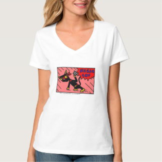 Mel "NINJA CAT" Womens V-Neck T - Shirt