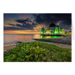 Melaka während Sonnenuntergang Masjid Selat