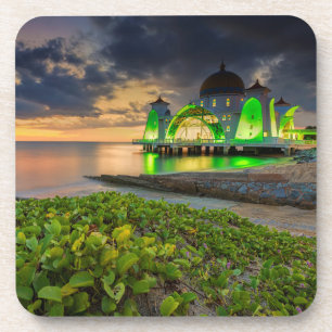 Melaka während Sonnenuntergangs Masjid Selat Getränkeuntersetzer
