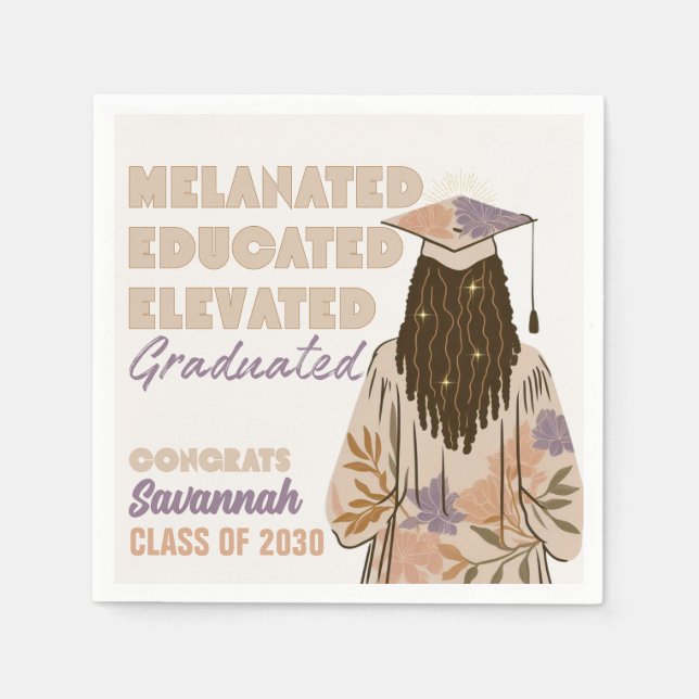 Melanated Educated Elevated Graduated Serviette (Vorderseite)