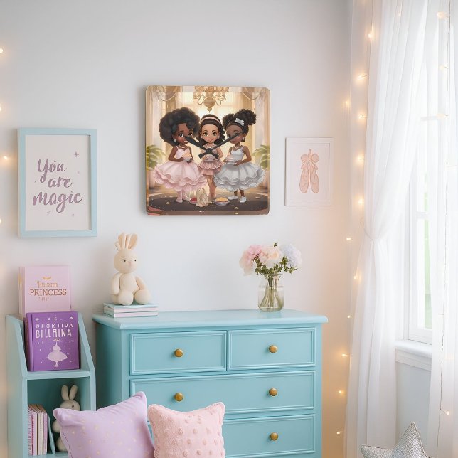 Melanated Magic Tee Party Wall Clock Quadratische Wanduhr (Von Creator hochgeladen)