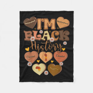 Melanated Motivierte Educated Black History Month Fleecedecke