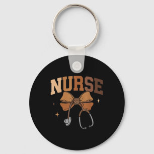 Melanated Nurse Black History Montag Coquette Bow Schlüsselanhänger