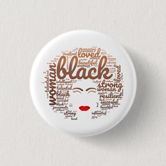 Melanated Strong Woman, Black History Button (Vorderseite)