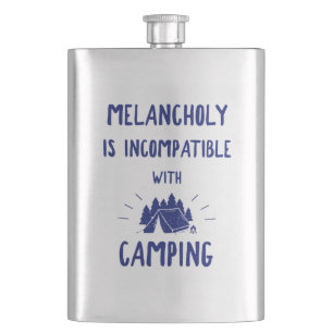 Melancholie ist mit Camping nicht kompatibel Flachmann