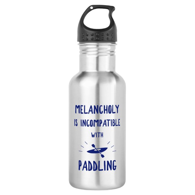 Melancholie ist mit Paddeln nicht kompatibel Edelstahlflasche (Vorderseite)
