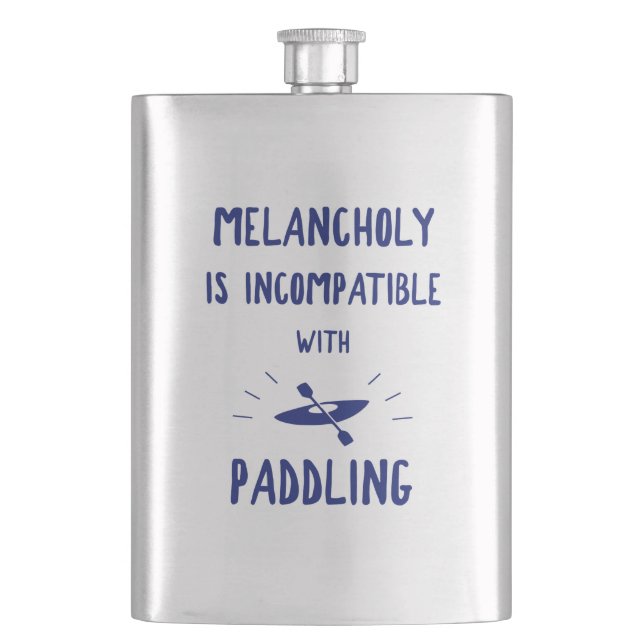 Melancholie ist mit Paddeln nicht kompatibel Flachmann (Vorderseite)
