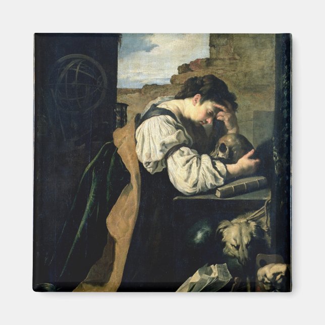 Melancholie (Öl auf Leinwand) Magnet (Vorne)