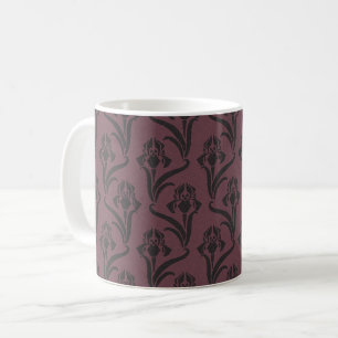 Melancholische Art Nouveau Schwertlilien Kaffeetas Kaffeetasse