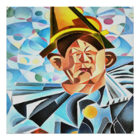 Melancholische Clown Geometrische Kunst