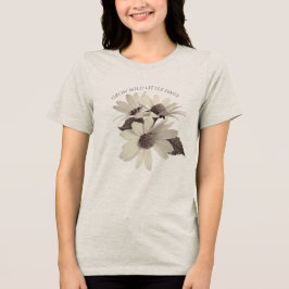 Melancholische Daisy Brown Tan Florale Montage Ben Tri-Blend Shirt