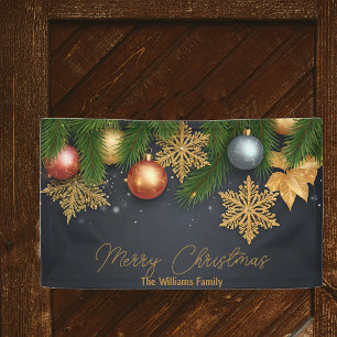 Melancholische Gold-Schneeflocke Elegante Weihnach Banner