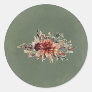 Melancholische Herbst-Blumen-Umschlag-Siegel-Aufkl Runder Aufkleber