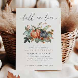 Melancholische Hochzeitsdusche 'Fall in Love' mit Einladung