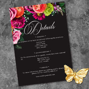 Melancholische Luxus-Blumen-Hochzeit in lebhaftem Begleitkarte