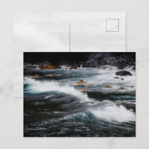 Melancholische Meereswellen, Kunstfoto Postkarte