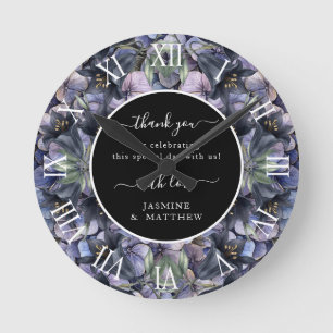 Melancholische schwarze Blumen Hochzeit Namen des  Runde Wanduhr