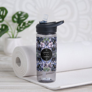 Melancholische schwarze Blumen Hochzeitspaar-Namen Trinkflasche