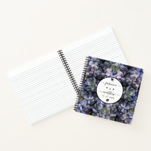 Melancholische schwarze Blumen Hochzeitspaarnamen Notizbuch