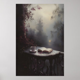 Melancholische viktorianische Balkon-Kunst mit off Poster