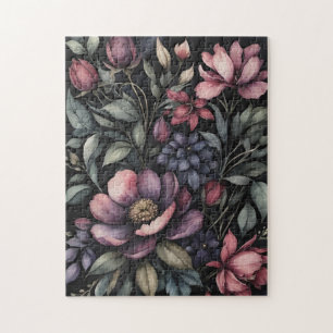 Melancholische Vintage-Botanik-Aquarell-Blumenmust