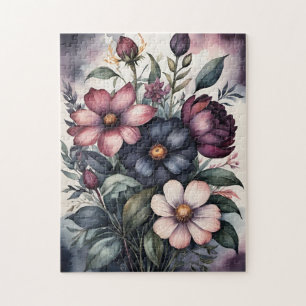 Melancholische Vintage-Botanik-Aquarell-Blumenmust