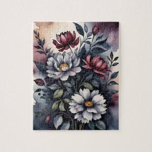 Melancholische Vintage-Botanik-Aquarell-Blumenmust