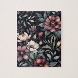 Melancholische Vintage-Botanik-Aquarell-Blumenmust