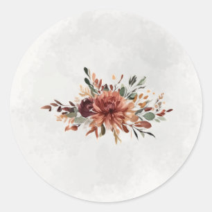 Melancholischer Herbst-Blumen-Umschlag-Versiegelun Runder Aufkleber