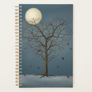Melancholischer Herz Gestreifter Baum unter dem Vo Planer