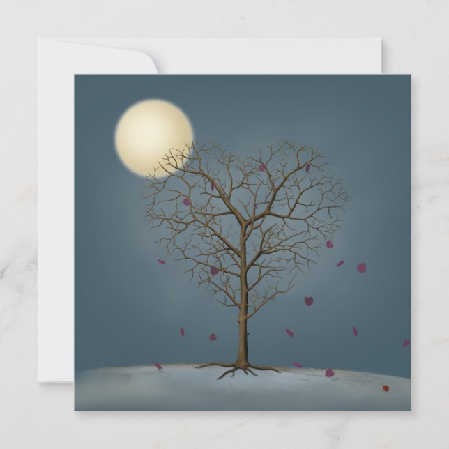 Melancholischer Herzschlag Gestreifter Baum unter  Mitteilungskarte (Vorderseite)