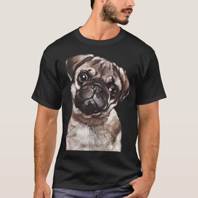 Melancholischer Mops T-Shirt (Vorderseite)