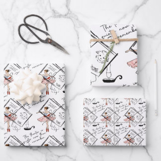 Melancholisches Theater Balletttänzerin und Lamm V Geschenkpapier Set