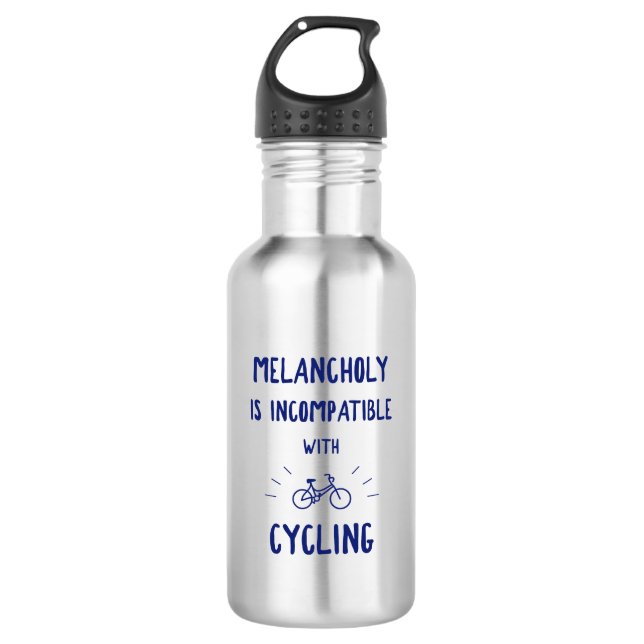 Melancholy ist mit dem Radfahren nicht kompatibel Edelstahlflasche (Vorderseite)