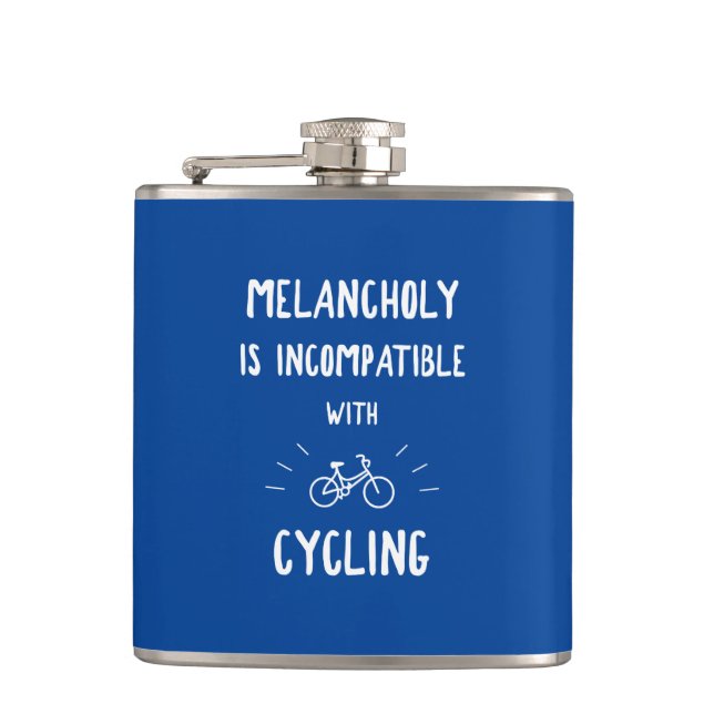 Melancholy ist mit dem Radfahren nicht kompatibel Flachmann (Vorderseite)