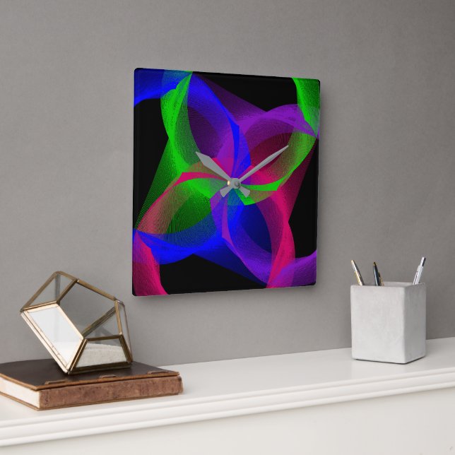 Mélange circulaire coloré Horloge murale géométriq (Bureau)