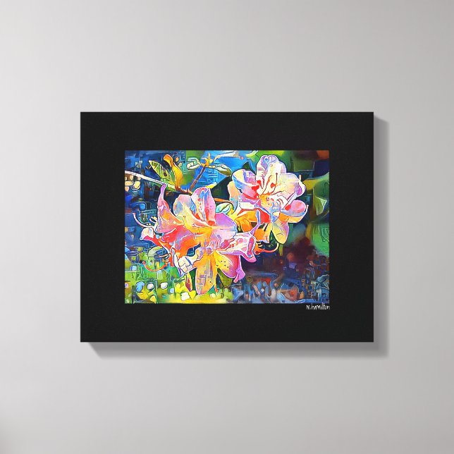 Mélange d'art numérique en toile noir enveloppé (Recto)