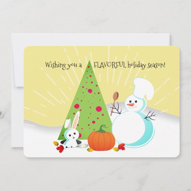 Mélange de vacances cuisinier snowman carte de Noë (Devant)