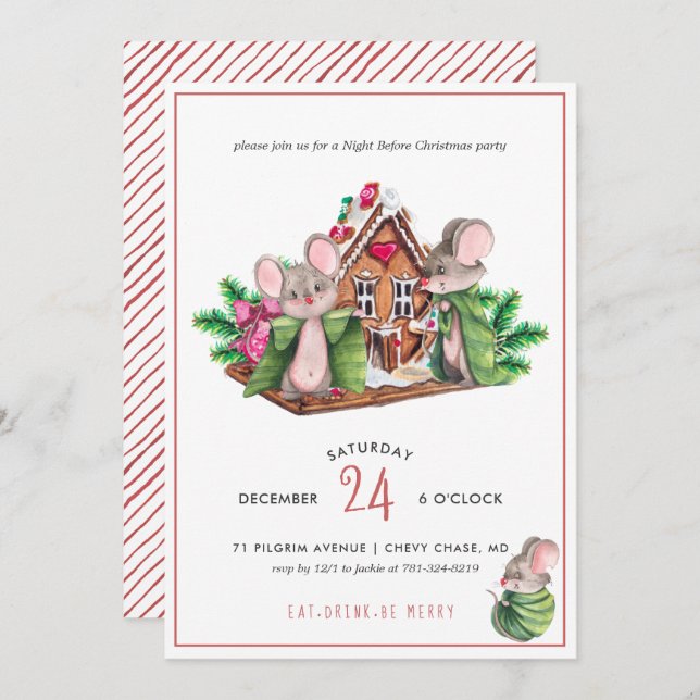 Mélange | Noël Fête Invitation (Devant / Derrière)