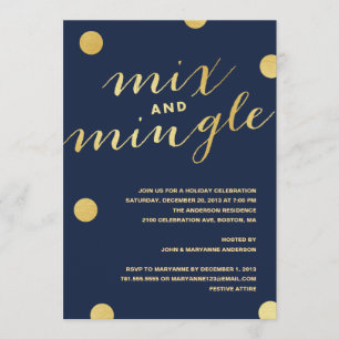 MÉLANGER ET MINGLE POINTS D'OR INVITATION DE FÊT