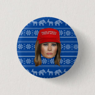 Melania Trump MAGA Weihnachten Button