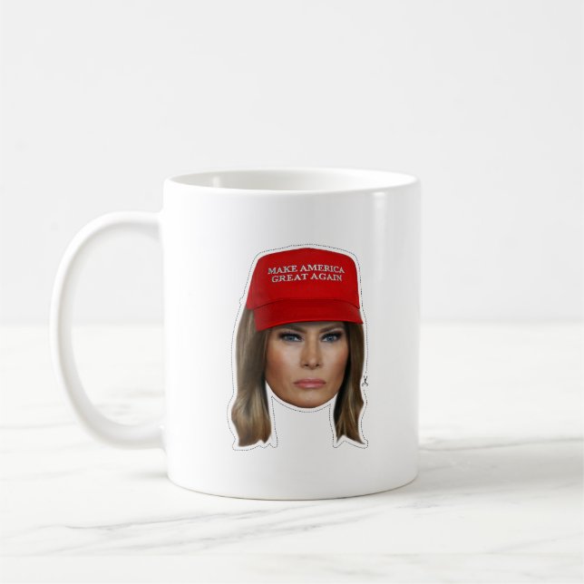 Melania Trump MAGA Weihnachten Kaffeetasse (Links)